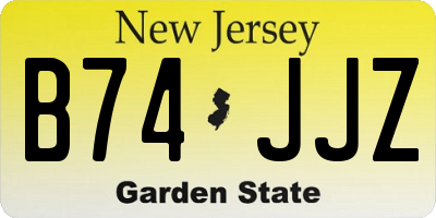 NJ license plate B74JJZ