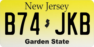 NJ license plate B74JKB