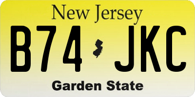 NJ license plate B74JKC