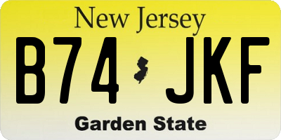 NJ license plate B74JKF