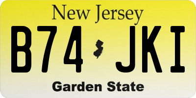 NJ license plate B74JKI