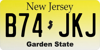 NJ license plate B74JKJ