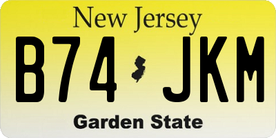 NJ license plate B74JKM