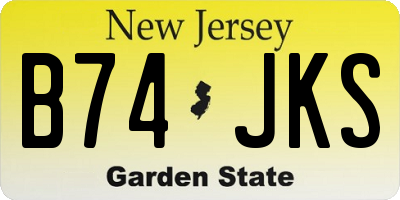 NJ license plate B74JKS