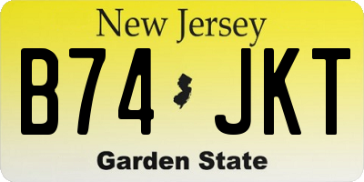 NJ license plate B74JKT