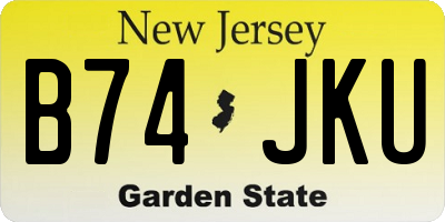 NJ license plate B74JKU