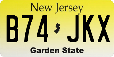 NJ license plate B74JKX
