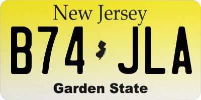 NJ license plate B74JLA