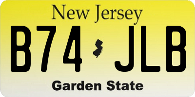 NJ license plate B74JLB