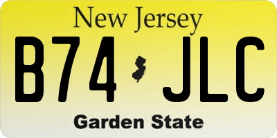 NJ license plate B74JLC