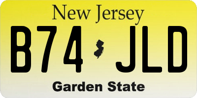 NJ license plate B74JLD