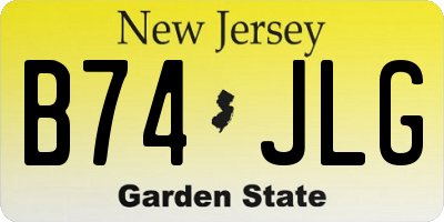 NJ license plate B74JLG
