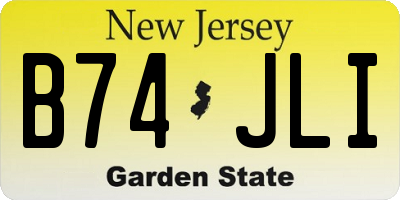 NJ license plate B74JLI