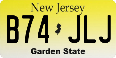 NJ license plate B74JLJ