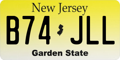 NJ license plate B74JLL