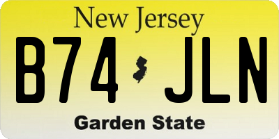 NJ license plate B74JLN