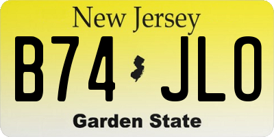 NJ license plate B74JLO