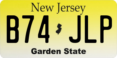 NJ license plate B74JLP
