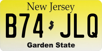 NJ license plate B74JLQ