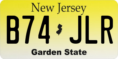 NJ license plate B74JLR