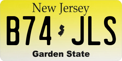 NJ license plate B74JLS
