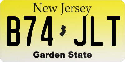 NJ license plate B74JLT