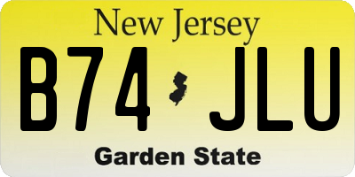NJ license plate B74JLU