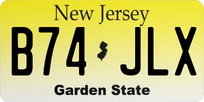 NJ license plate B74JLX