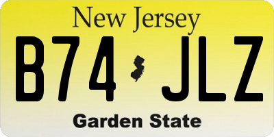 NJ license plate B74JLZ