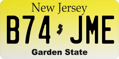 NJ license plate B74JME