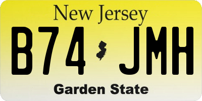 NJ license plate B74JMH