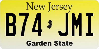 NJ license plate B74JMI
