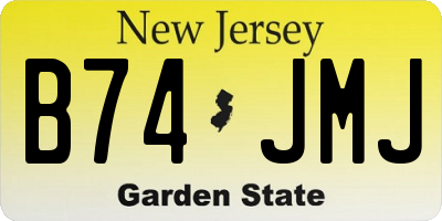 NJ license plate B74JMJ