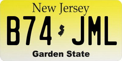 NJ license plate B74JML