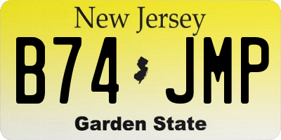 NJ license plate B74JMP