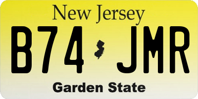 NJ license plate B74JMR