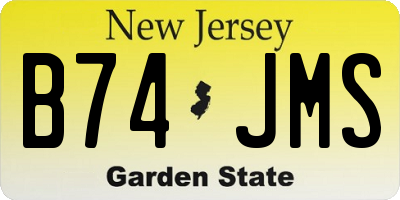 NJ license plate B74JMS