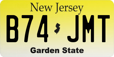 NJ license plate B74JMT