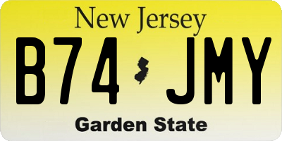 NJ license plate B74JMY