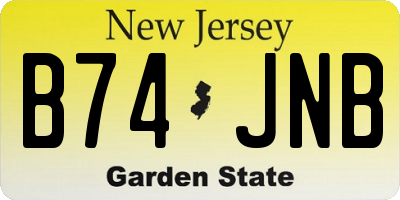 NJ license plate B74JNB