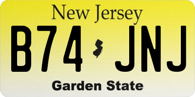NJ license plate B74JNJ