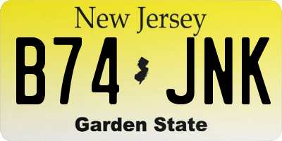 NJ license plate B74JNK