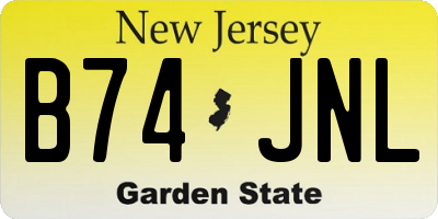 NJ license plate B74JNL