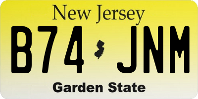 NJ license plate B74JNM