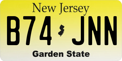 NJ license plate B74JNN