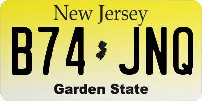 NJ license plate B74JNQ