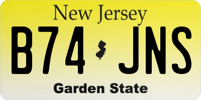 NJ license plate B74JNS