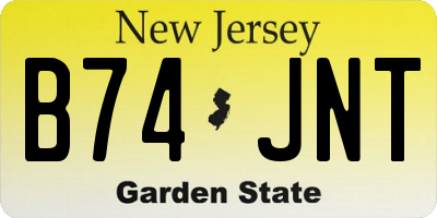 NJ license plate B74JNT
