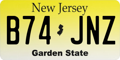 NJ license plate B74JNZ