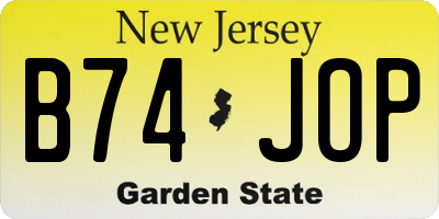 NJ license plate B74JOP